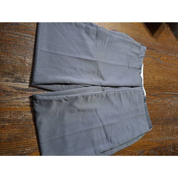 38x32 Van Heusen Grey Brown Flat Front Pleated Leg Casual Dress Pants - Picture 3 of 5